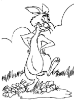 A coloring page of winnie the pooh - rabbit